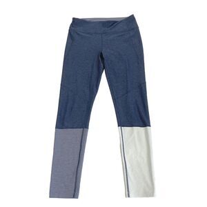 Outdoor Voices Women’s Sz M Pull On Stretch 7/8 Ankle Leggings Blue Colorblock